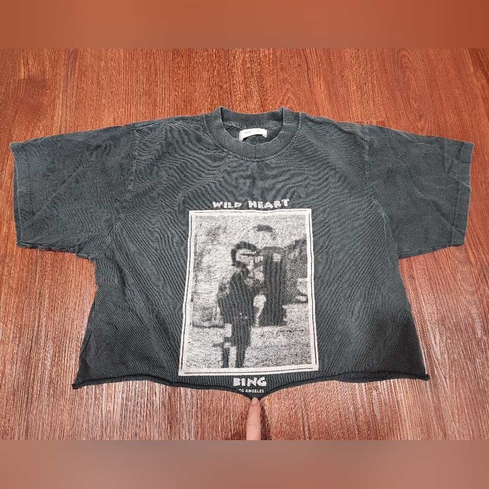 Anine Bing Wild Heart Graphic Tee Cropped